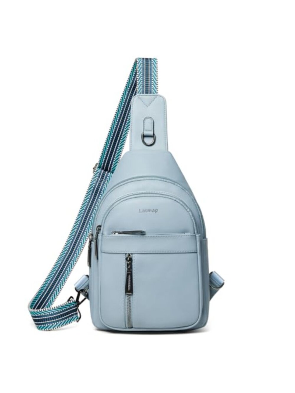 Large PU Leather Sling Bag Crossbody Shoulder Travel Backpack
